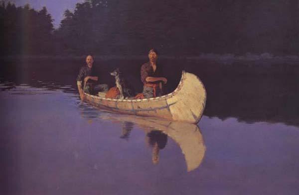 Frederic Remington Evening on a Canadian Lake (mk43)